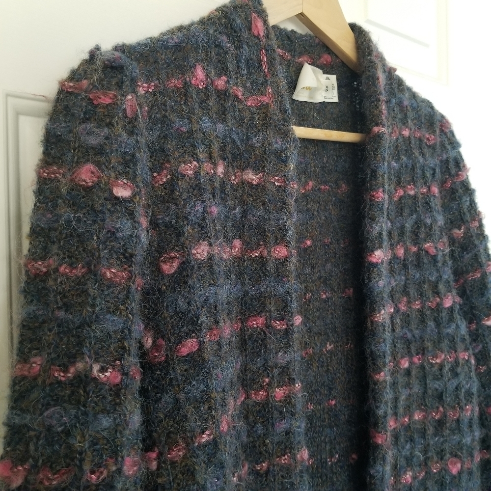 Sold VINTAGE 100% Wool Multicolor Cardigan - Picture 2 of 13